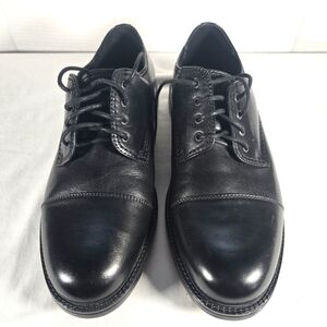 Thom McAn Leather Shoes Dress Casual Cap Toe Lace Up Oxford Black Mens 10